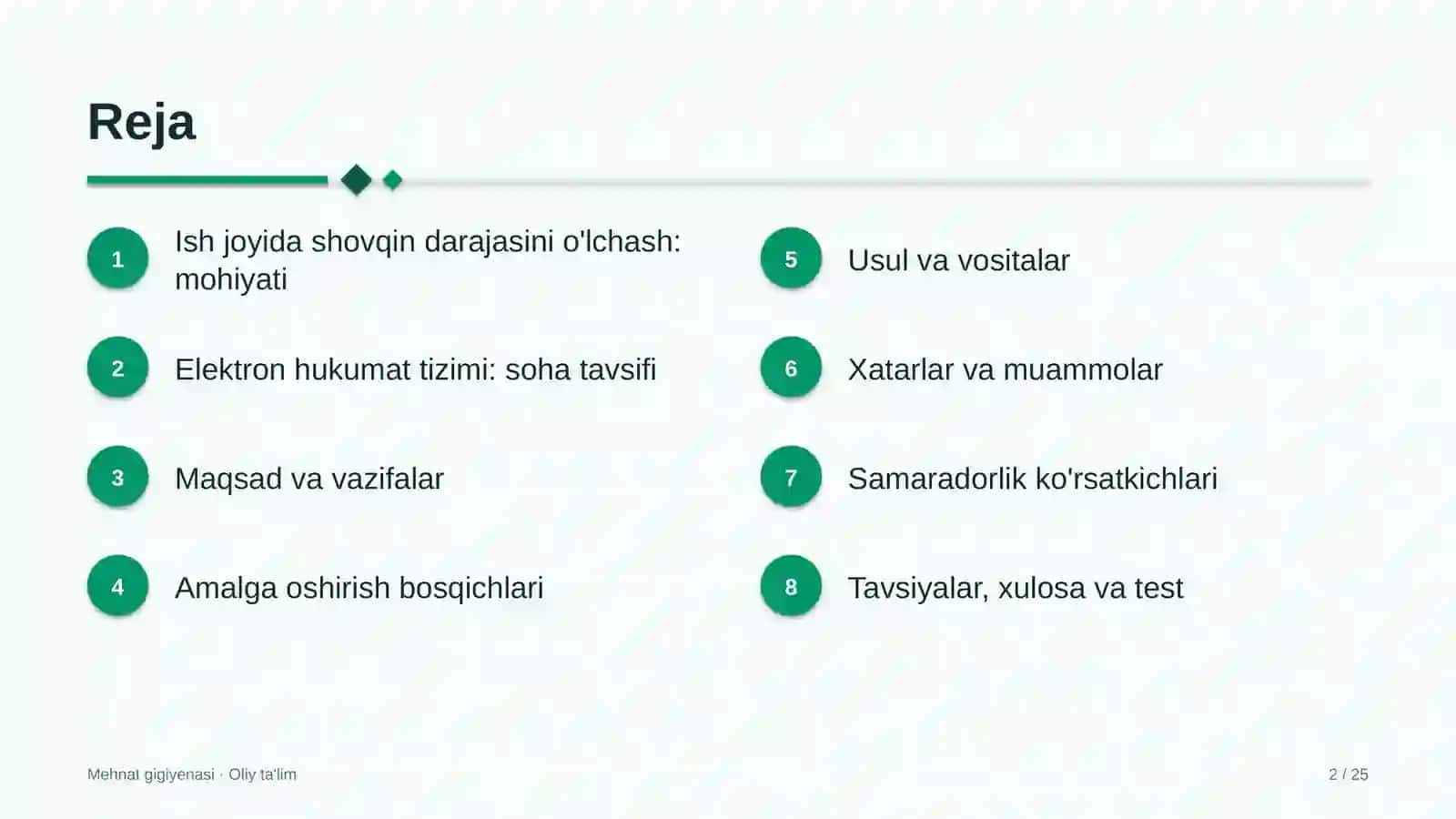 Elektron hukumat tizimida ish joyida shovqin darajasini o'lchash 2
