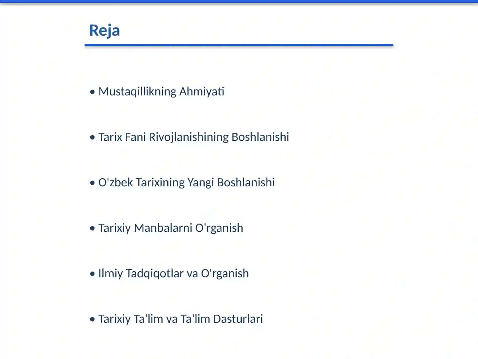 O'zbekistonda Tarix Fanning Rivojlanishi 2