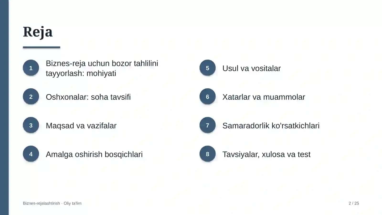oshxonalarda biznes reja uchun bozor tahlilini tayyorlash 6811 2