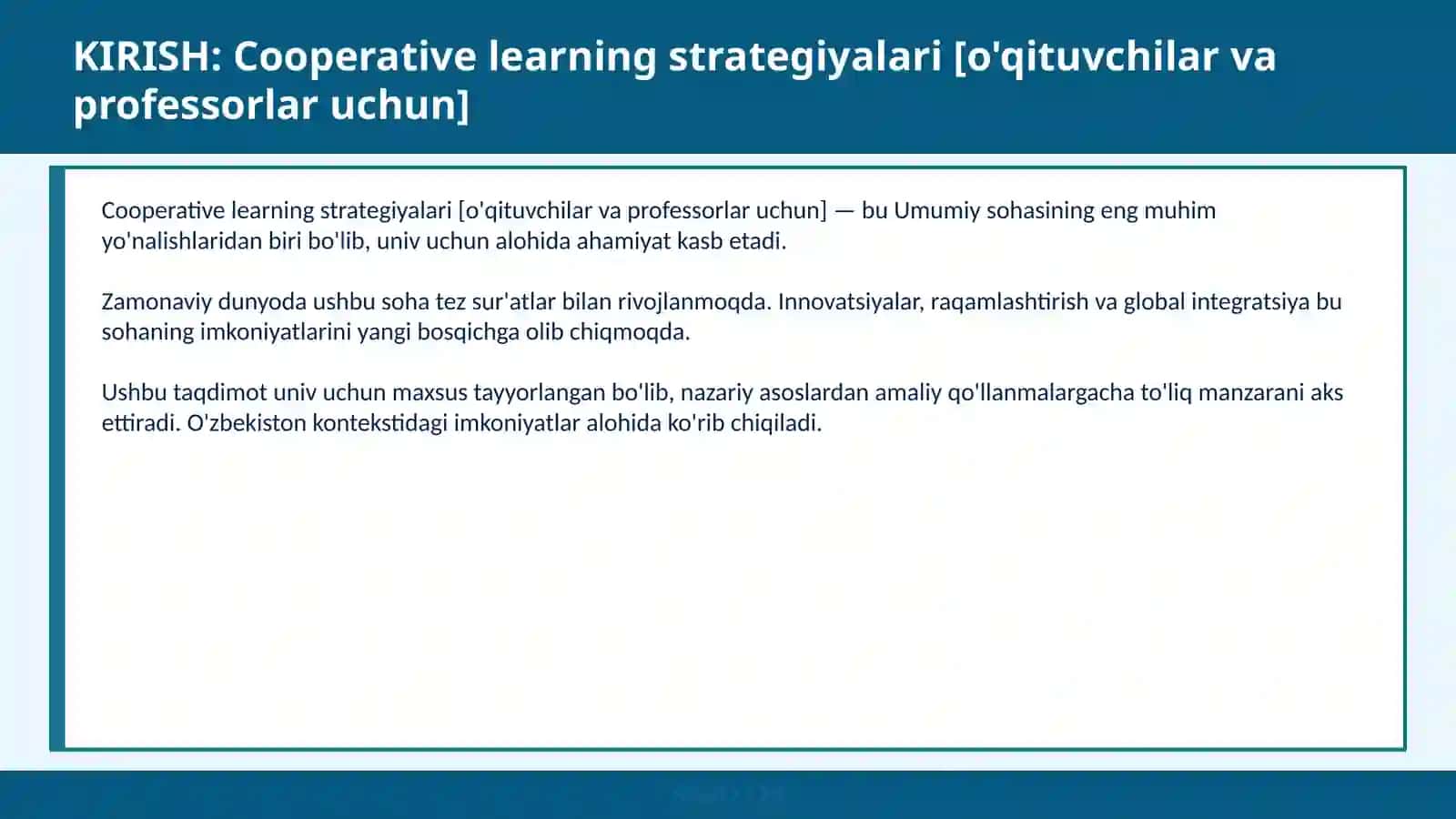 Cooperative Learning Strategiyalari [O'QITUVCHILAR VA PROFESSORLAR UCHUN] 2