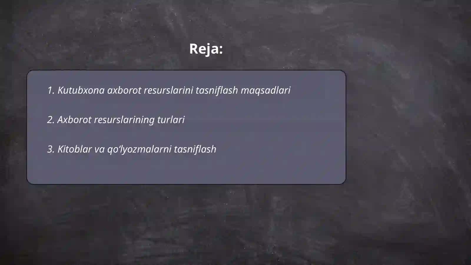 Kutubxona axborot resurslarini tasniflash maqsadlari 2