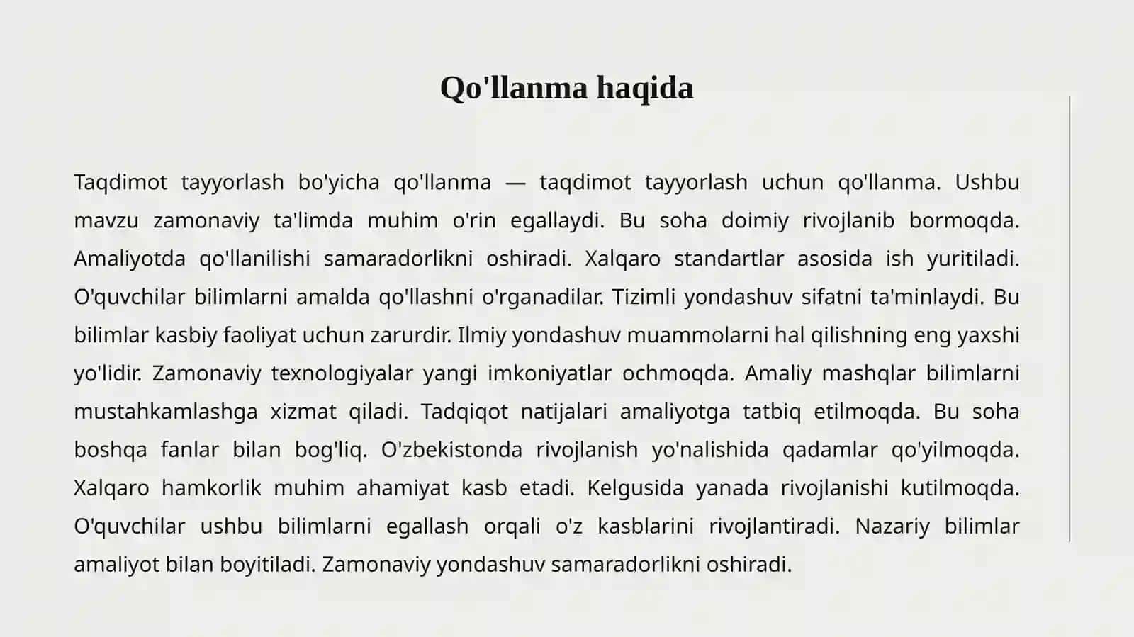 Qo'llanma haqida 2