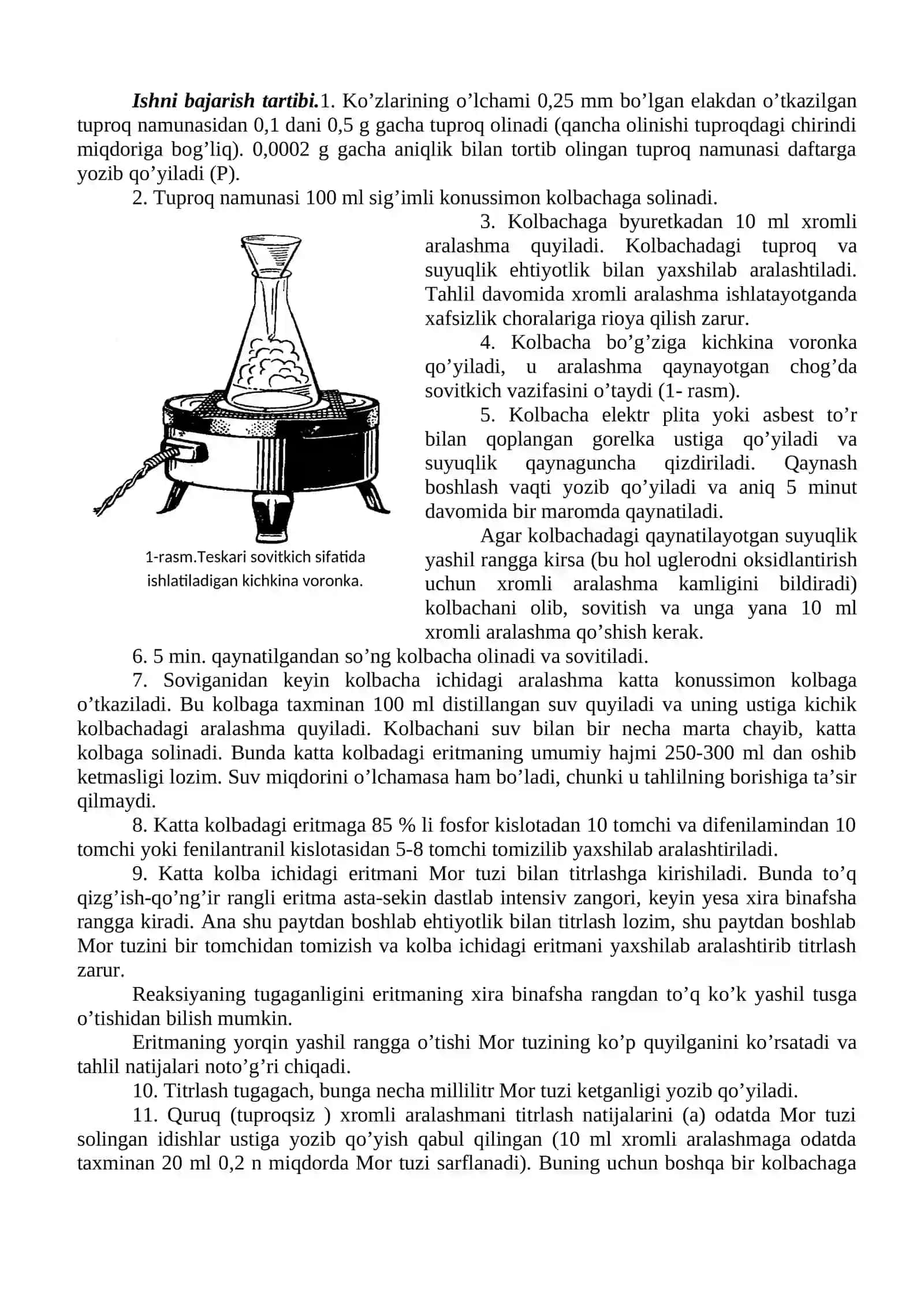 Tuproq tarkibidagi gumusmiqdorini I.V.Tyurin usulida aniqlash 2