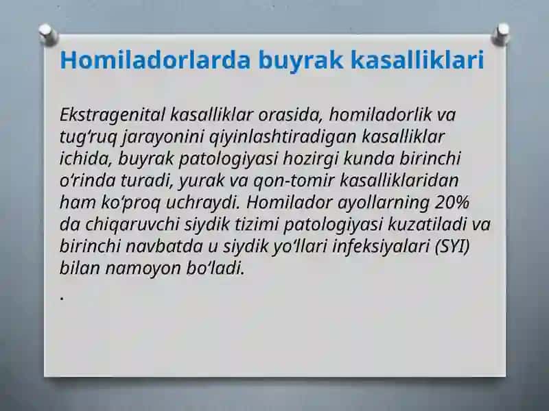 Homiladorlardagi buyrak kasalliklari 2