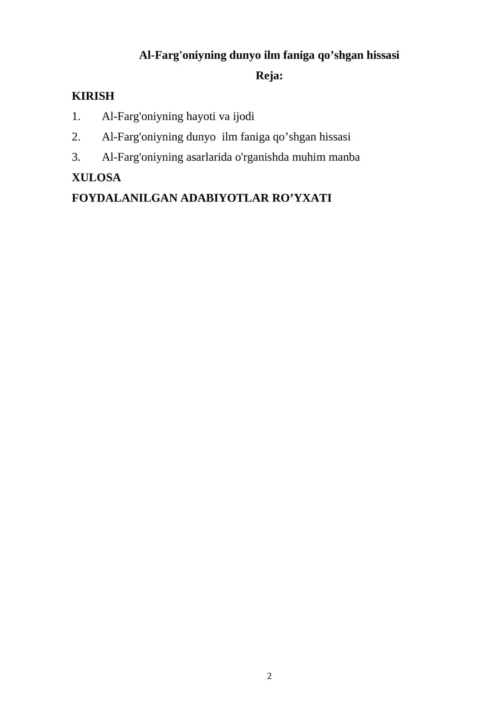 Al-Farg'oniyning dunyo ilm faniga qo’shgan hissasi 2