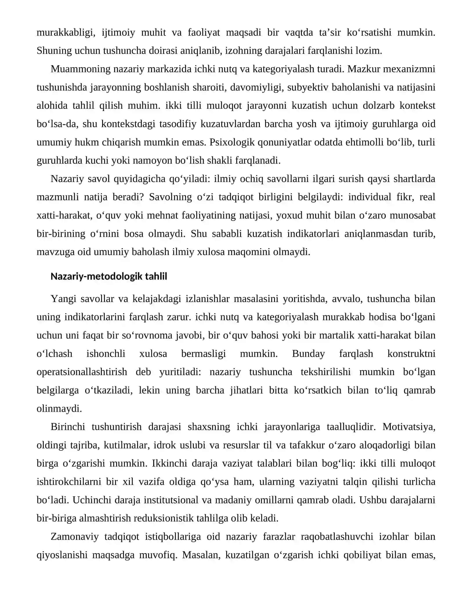 TIL VA TAFAKKUR O‘ZARO ALOQADORLIGI — ZAMONAVIY TADQIQOT ISTIQBOLLARI 2