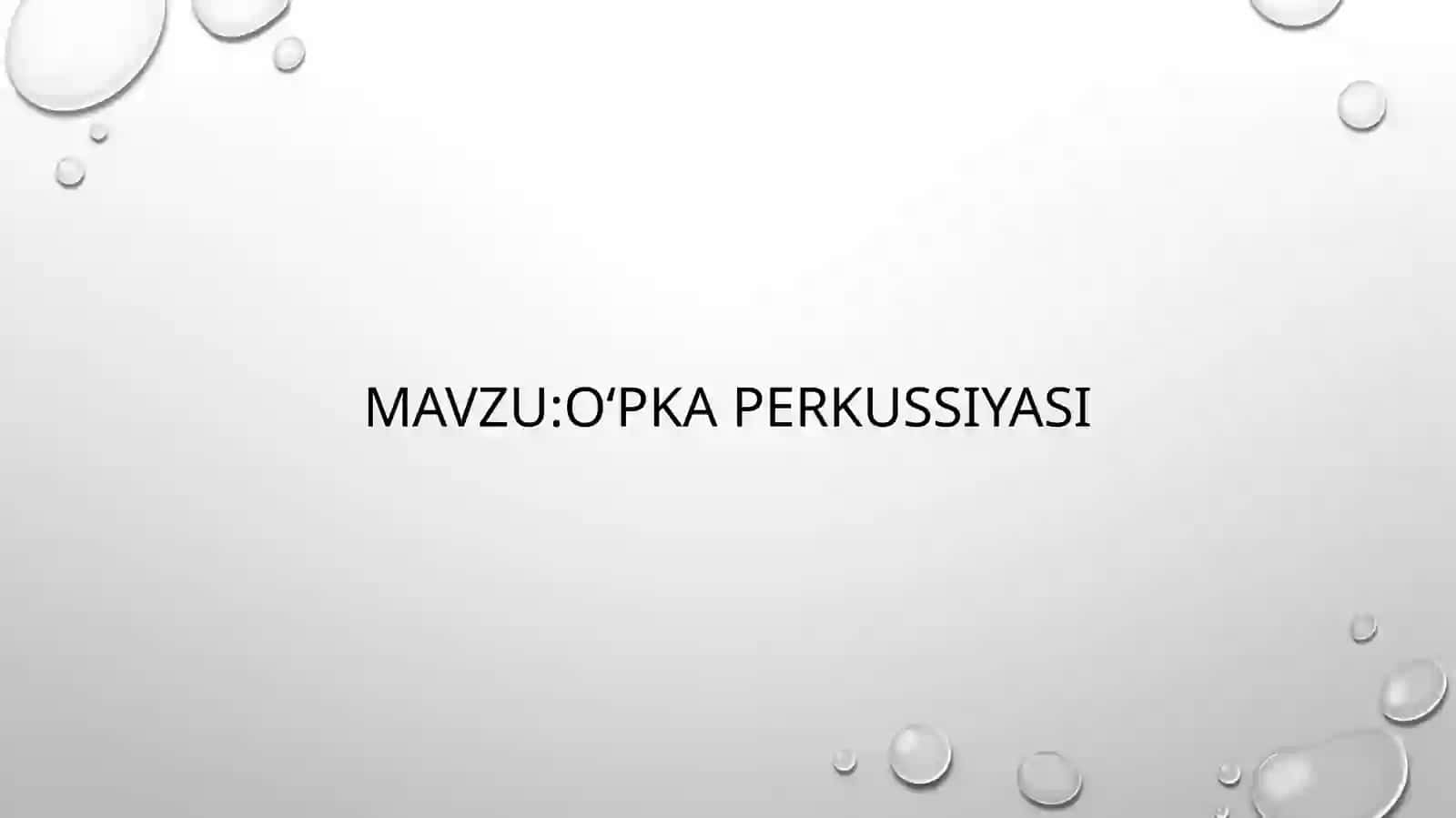 oʻpka perkussiyasi 2