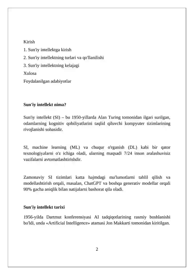 Sun'iy intellekt 2