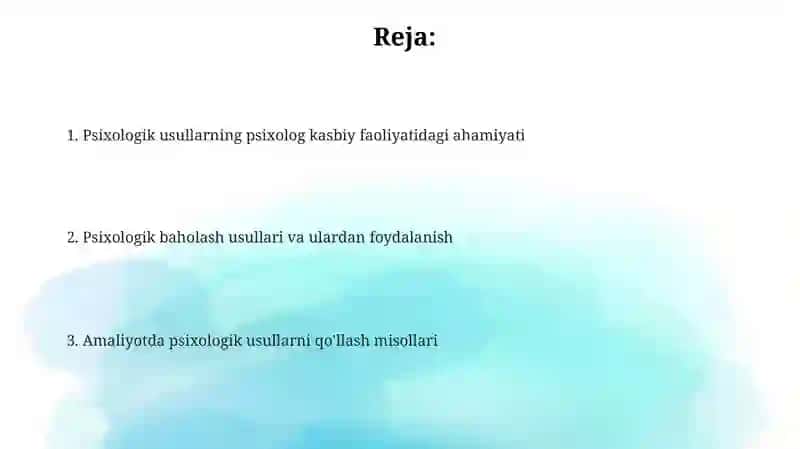 Psixologik usullar 2