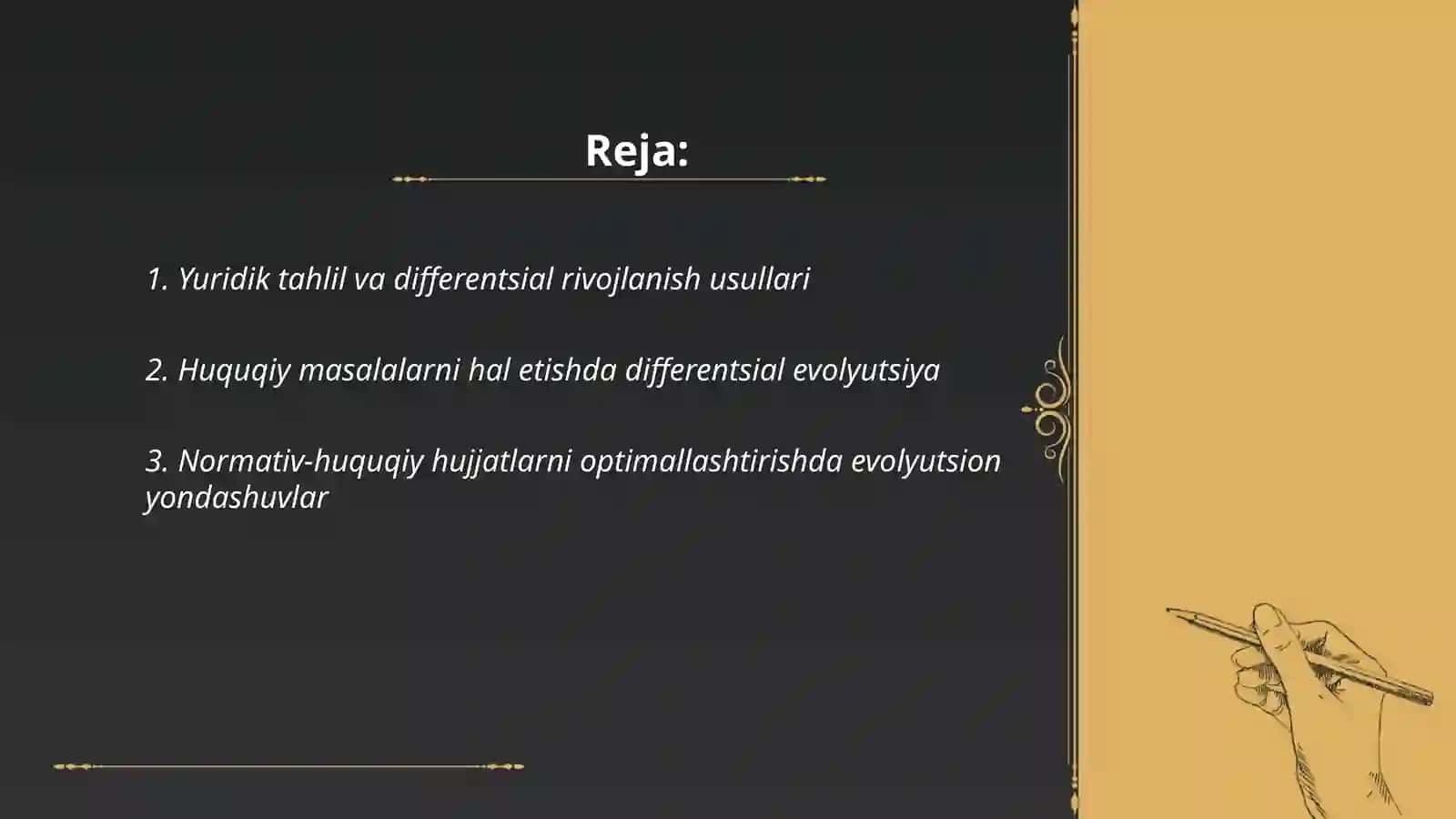 Yuridik faoliyatda differential evolution usullarini qoʻllash 2