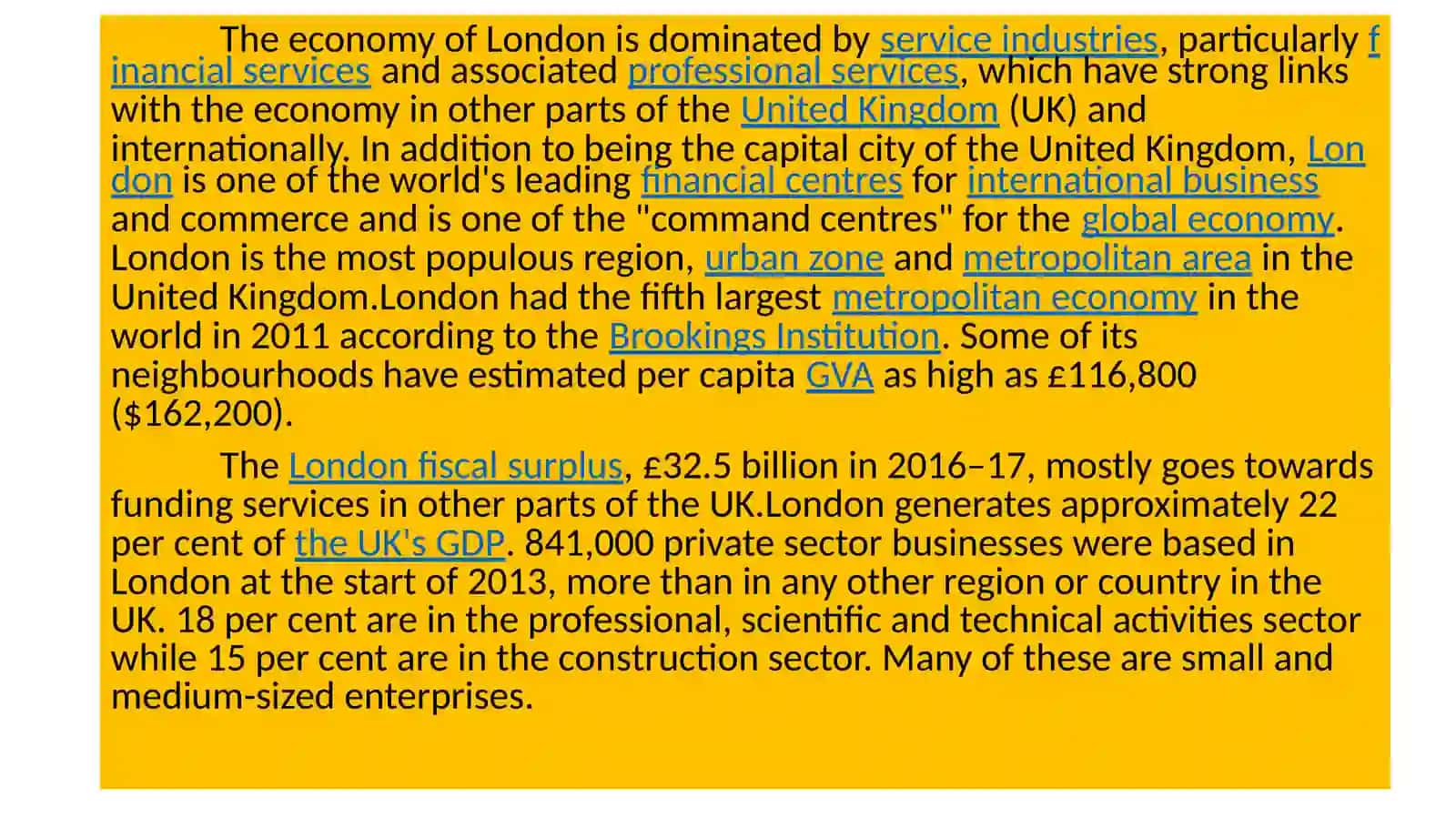 The Economy of London 2