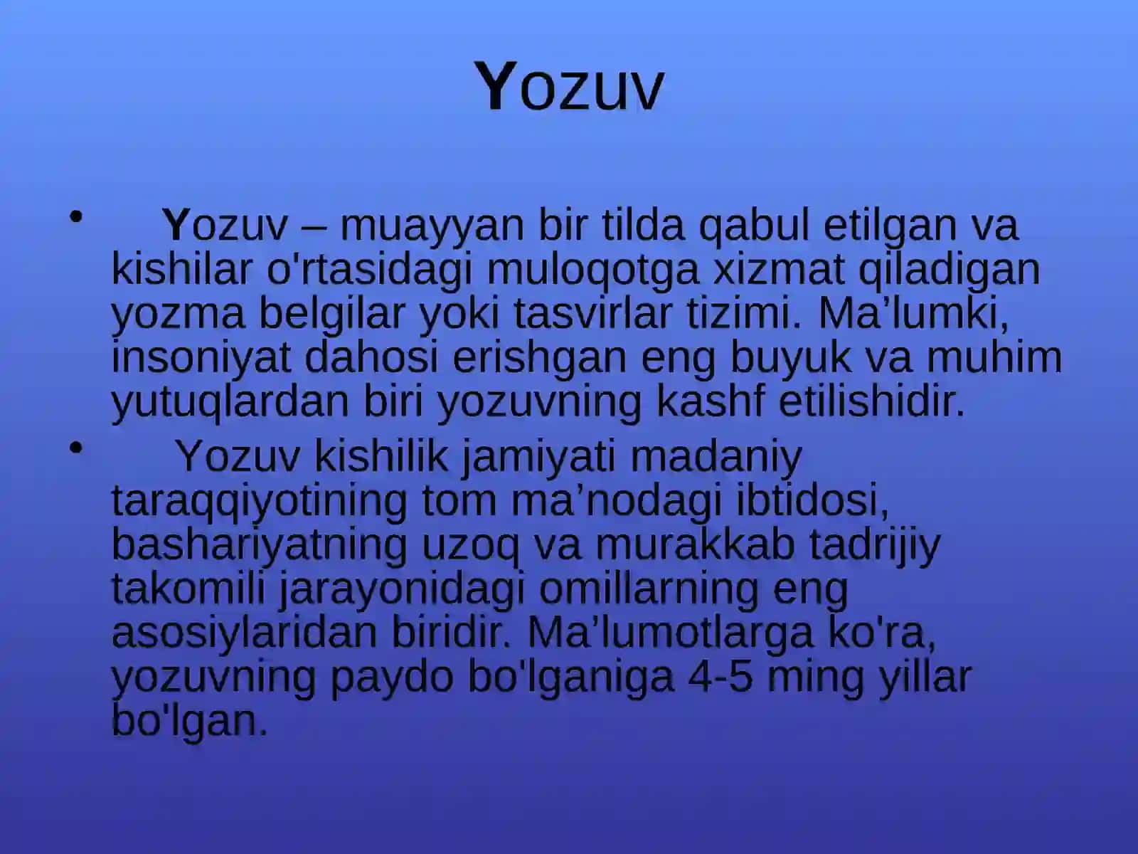 Yozuv tarixi va turlari 2