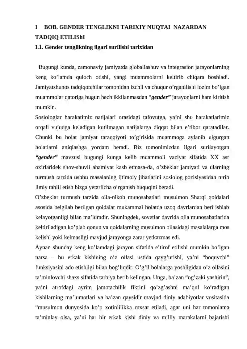 OʻZBEKISTONDA TA'LIM SOHASIDA GENDER MUAMMOLARNI OʻRGANISH HOLATI TAHLILI 2