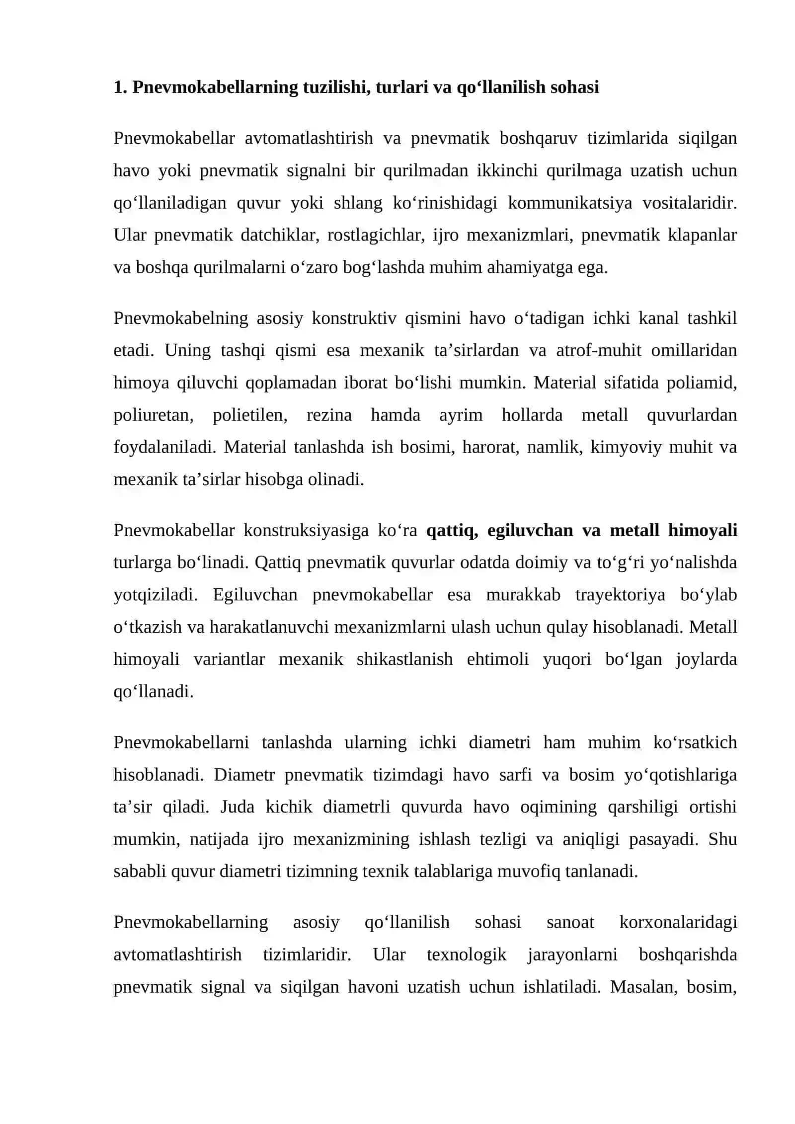 mustaqil ish Pnevmokabellarni montaj qilish texnologiyasini o‘rganish 2