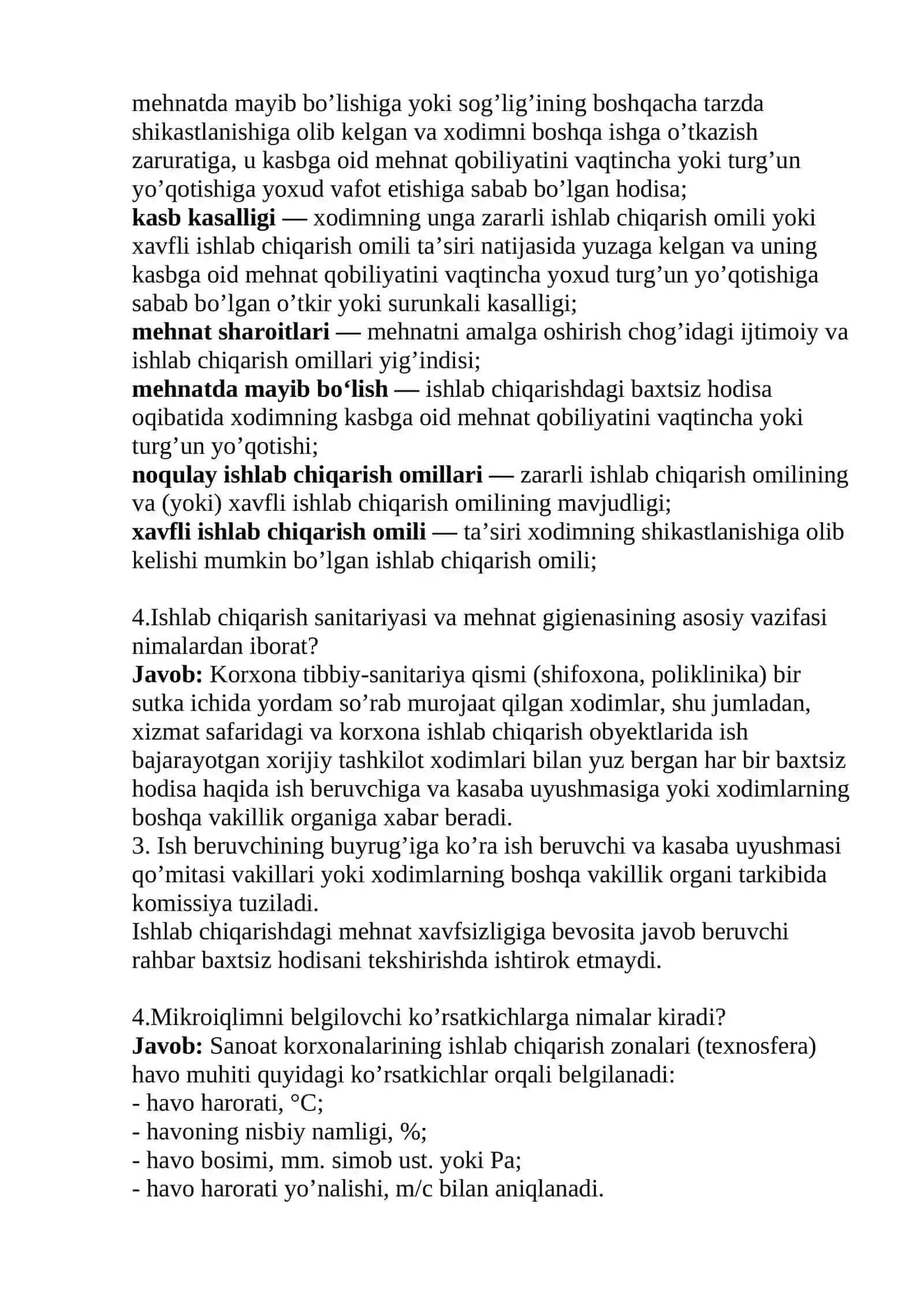 Inson mehnat faoliyatining turlarini aytib bering 2