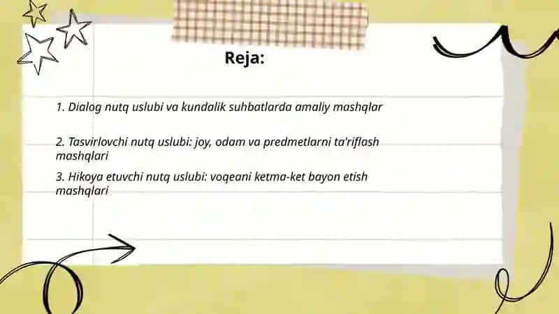 O’zbek tili nutq uslublarini amaliy mashqlarda o’rganish 2