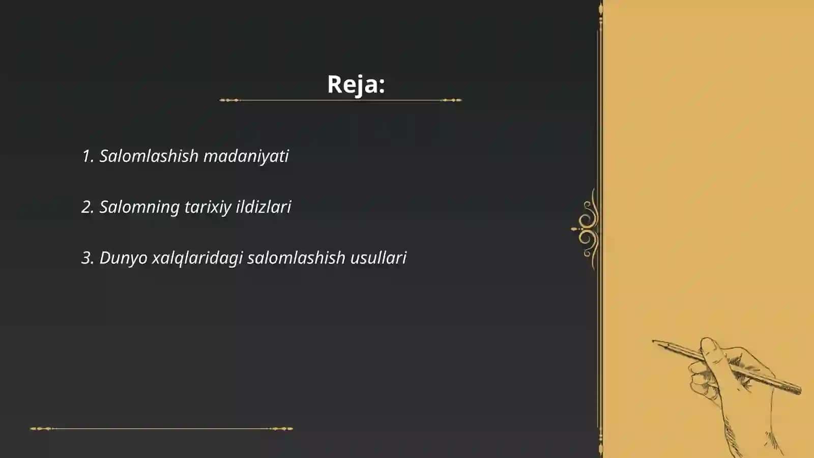 Salomlashish madaniyati 2