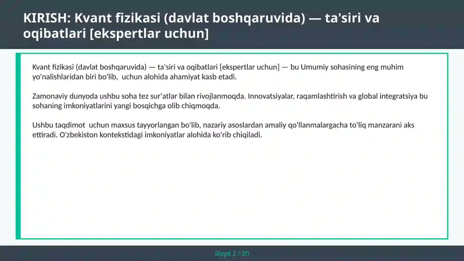 Kvant fizikasi (davlat boshqaruvida) — ta'siri va oqibatlari [ekspertlar uchun] 2