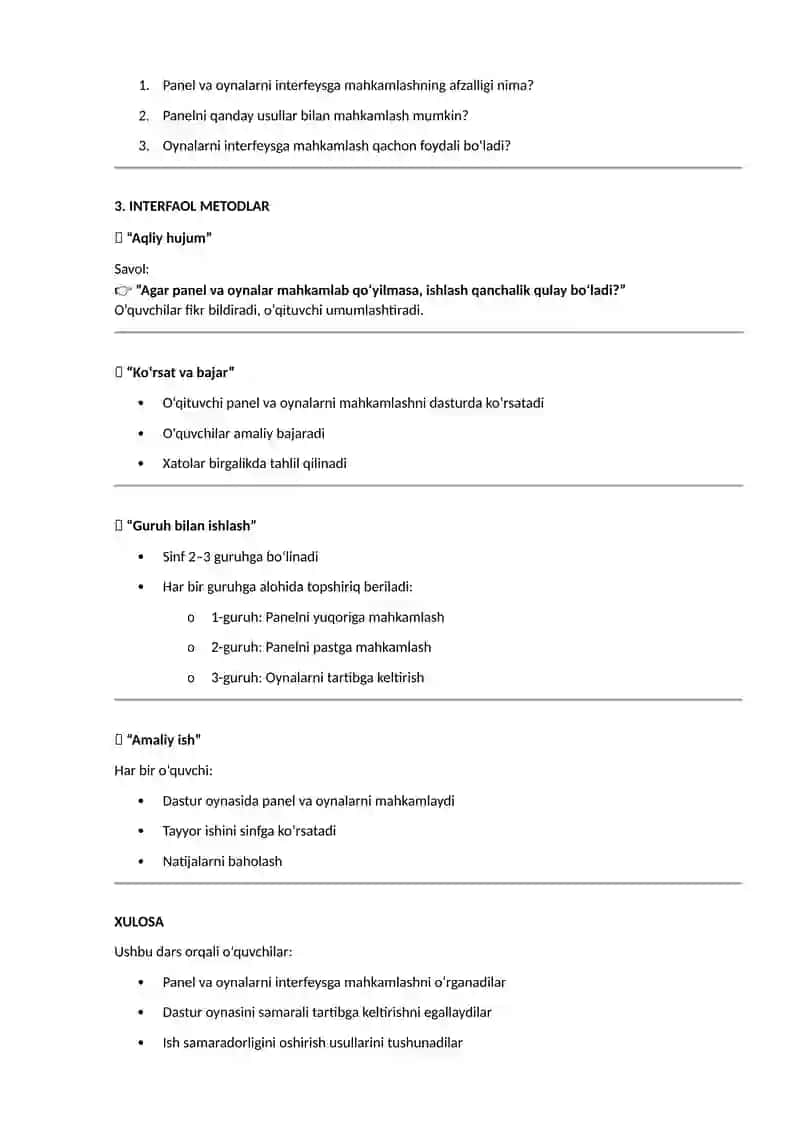 Panel va oynalarni interfeysga mahkamlash 2