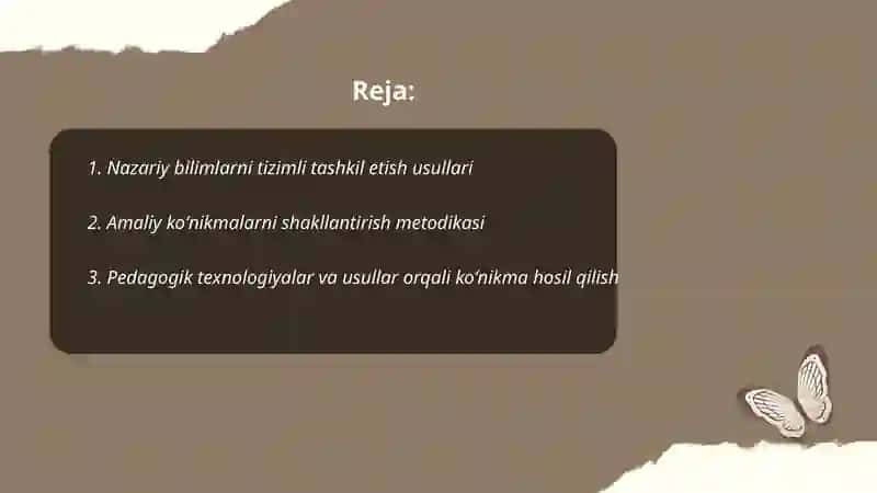 Nazariy bilim va amaliy koʻnikmalar hosil qilish 2