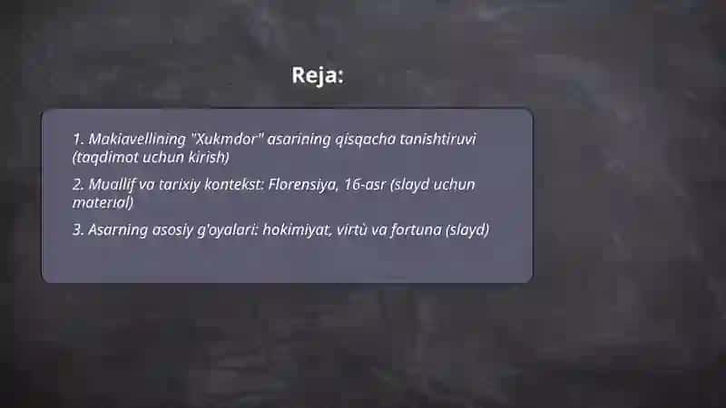 Makiavelling Xukmdor asari 2