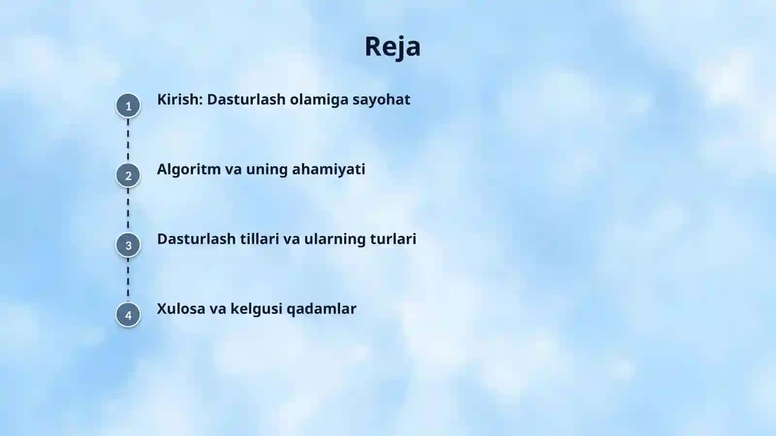 Dasturlashning asosiy tushunchalari. (8-sinfda) 2