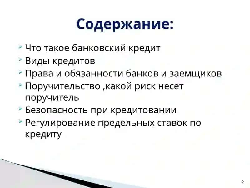 Основы организации кредитования 2