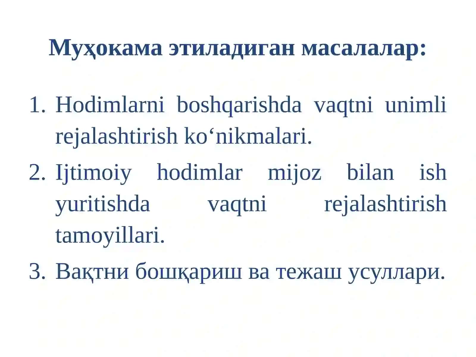 Ijtimoiy xizmat faoliyatida samarali taym menejmentni yo‘lga qo‘yish 2