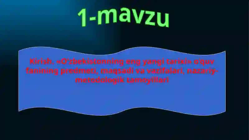 O‘zbekistonning eng yangi tarixi 2