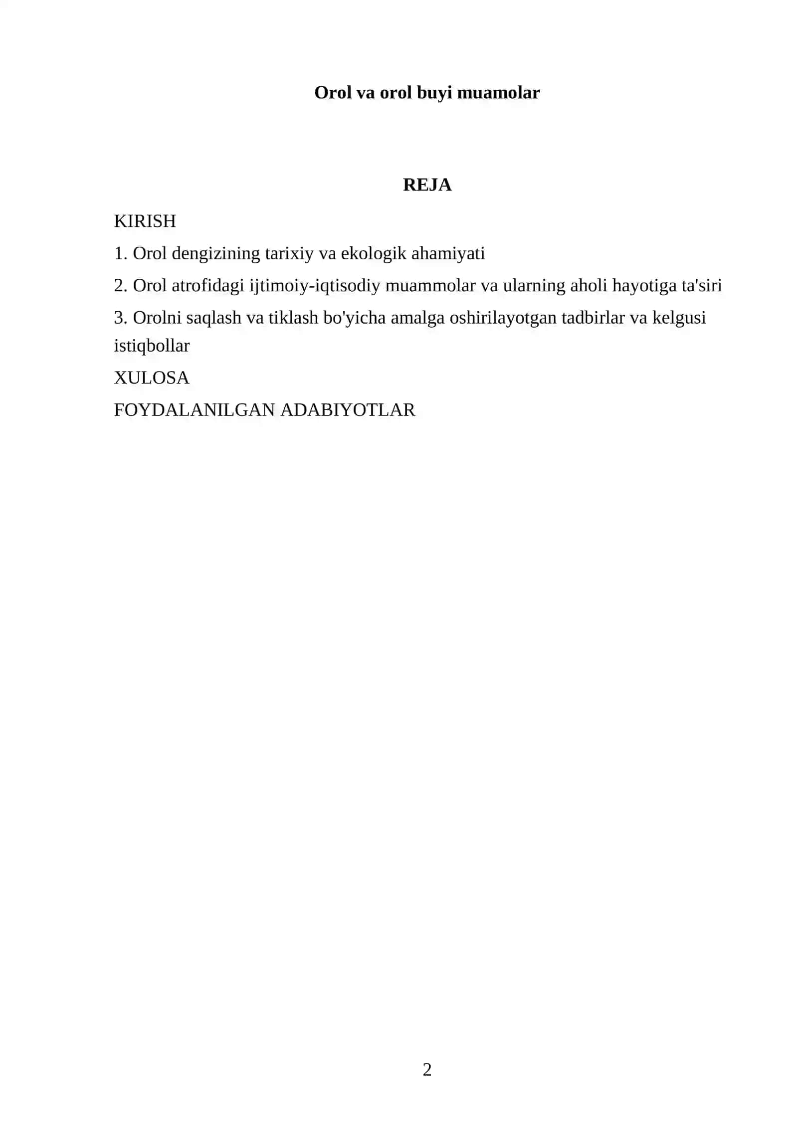 Orol va orol buyi muamolar 2