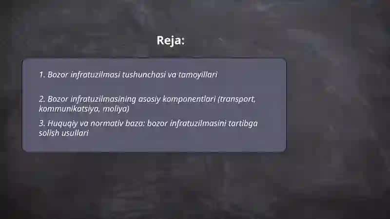 Bozor infratuzilmasi va uning usullari 2