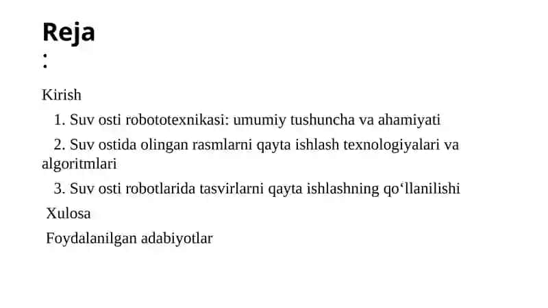 Suv osti robototexnikasi va tadqiqotda rasmni qayta ishlash 2