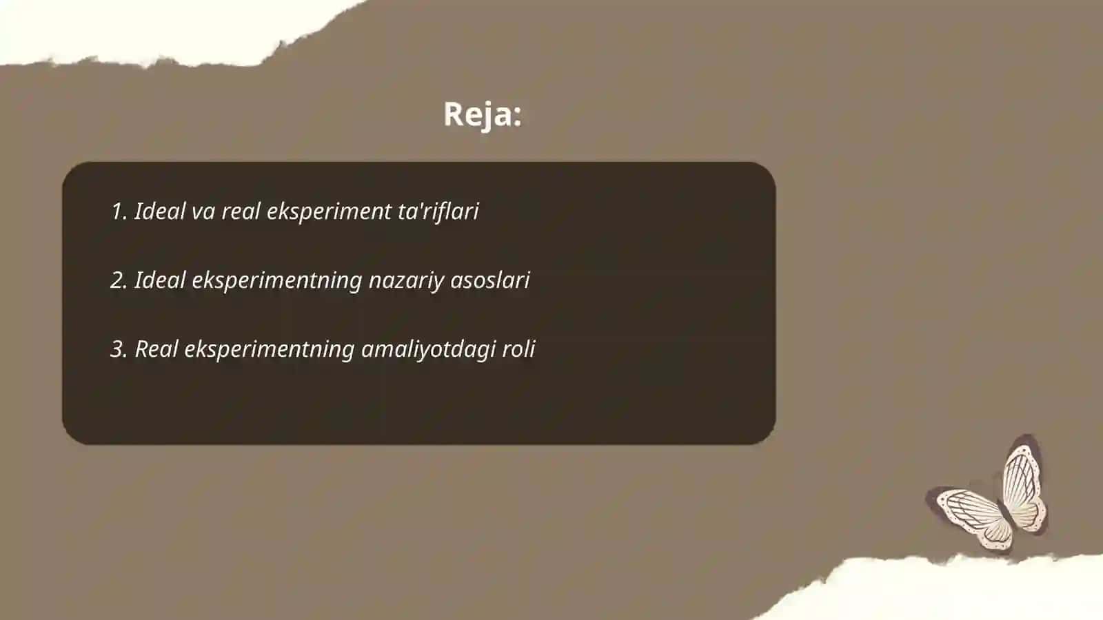 Ideal va real eksperiment 2