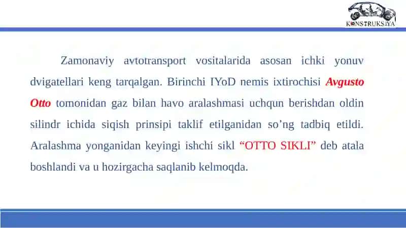 Zamonaviy avtomobillarning dvigatellari 2