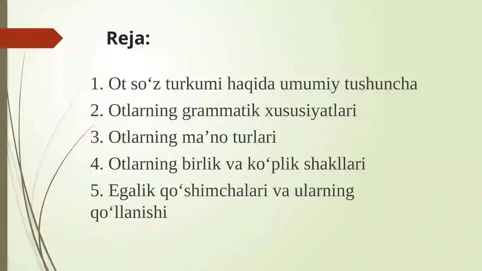 Otsoʻz turkumi haqida umumiy tushuncha 2