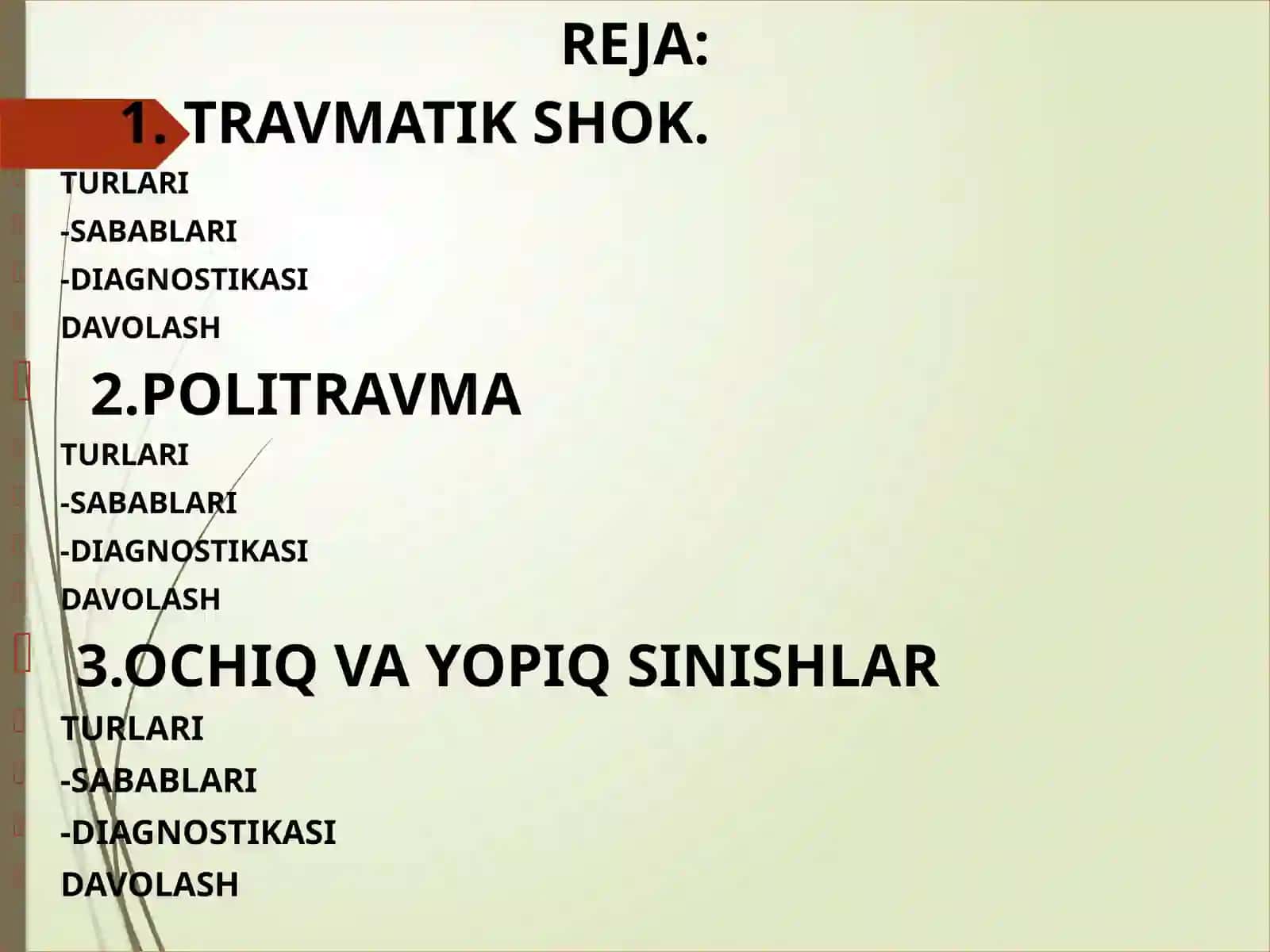 Travmatik Shok. Politravma. Ochiq va Yopiq Sinishlar 2