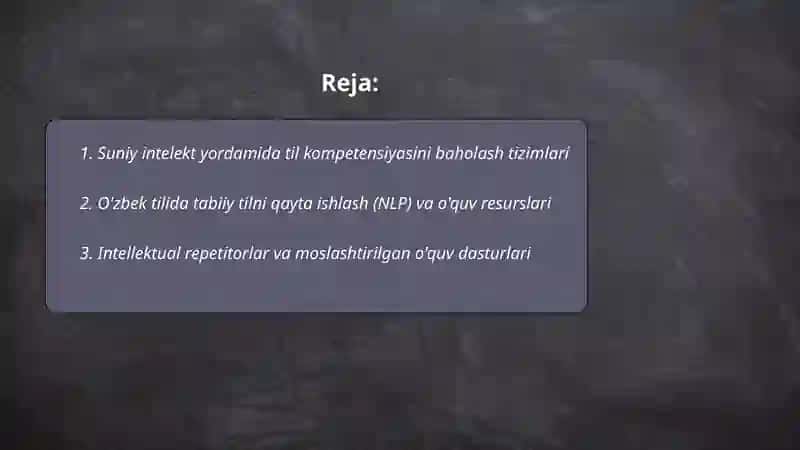 Suniy intelekt yordamida til kompetensiyasini baholash tizimlari 2