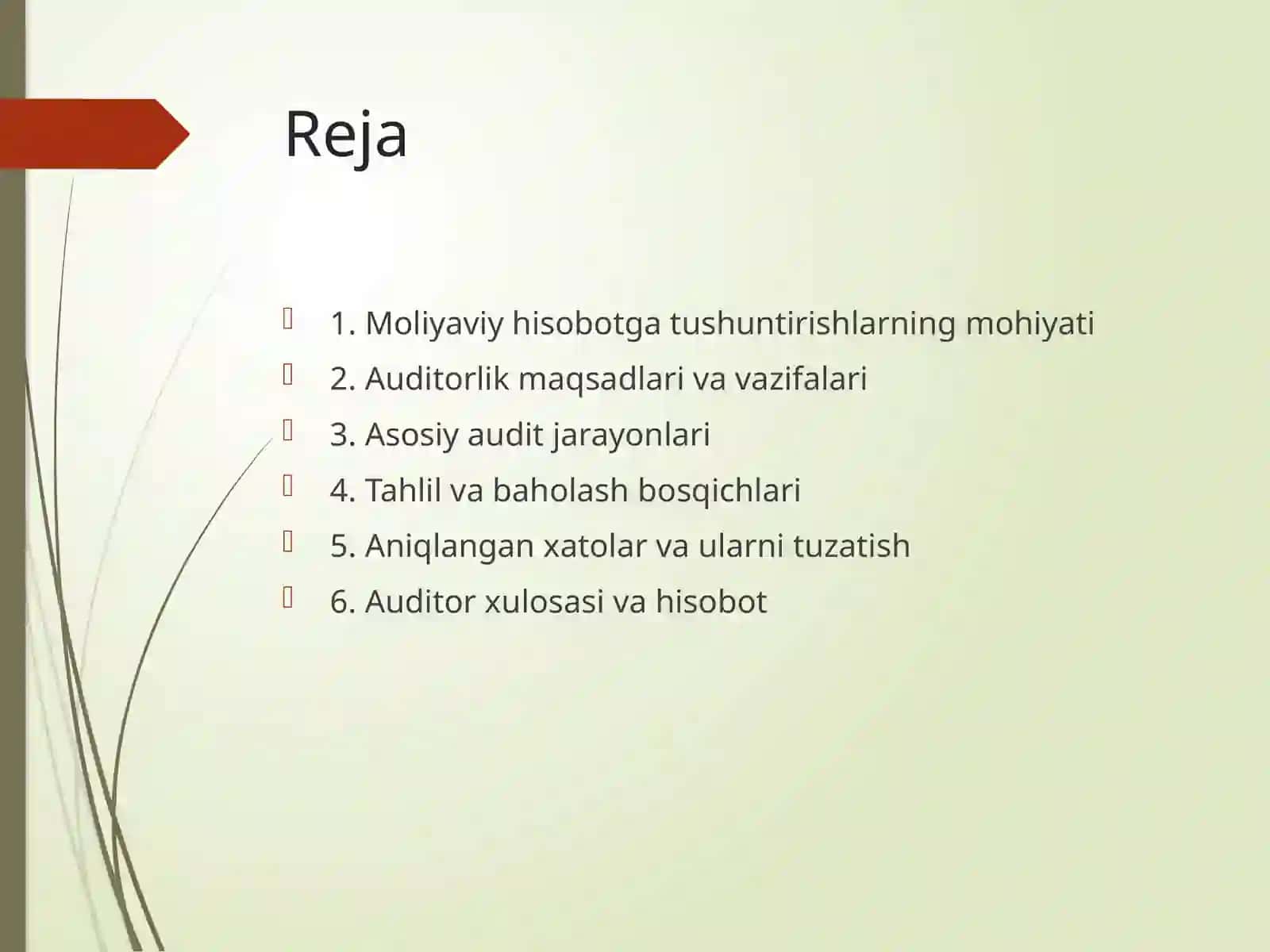 Moliyaviy hisobotga tushuntirishlar(izohlar) audit 2