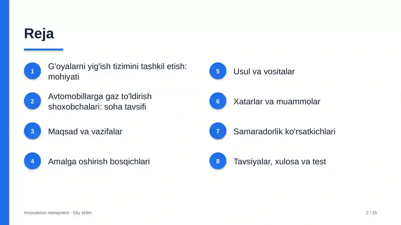 avtomobillarga gaz to'ldirish shoxobchalarida g'oyalarni yig'ish tizimini tashkil etish 9157 2