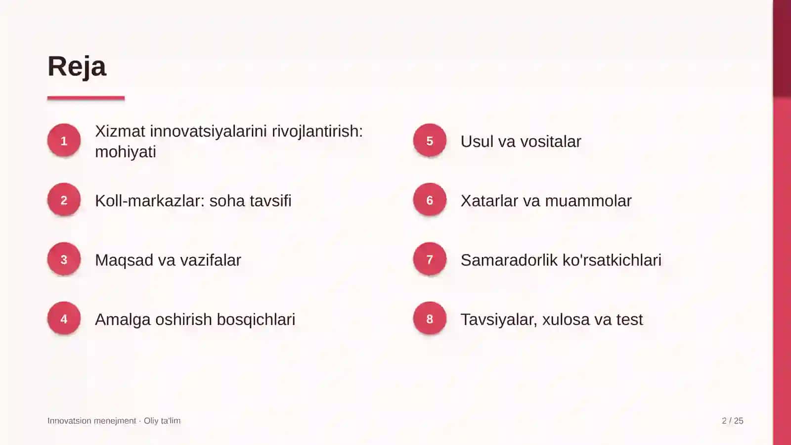 Koll-markazlarda xizmat innovatsiyalarini rivojlantirish 2