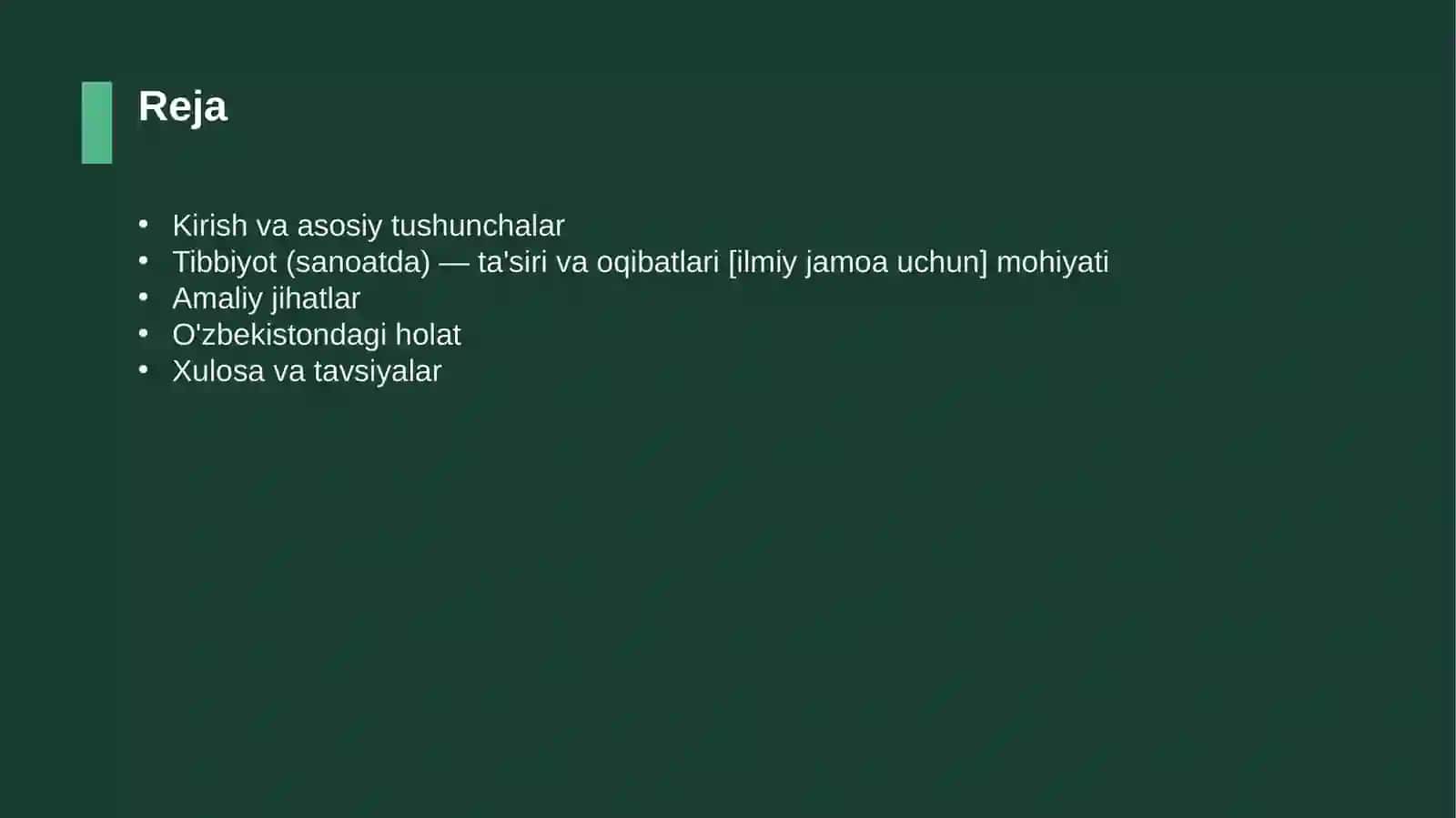 Tibbiyot (sanoatda) — ta'siri va oqibatlari [ilmiy jamoa uchun] 2