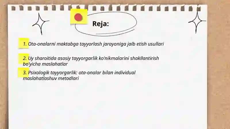 Bolalarni maktabga tayyorlashda ota-onalar bilan ishlash metodlari 2
