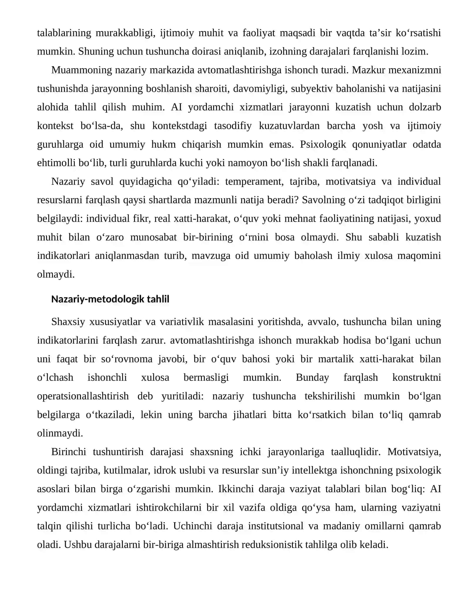 SUN’IY INTELLEKTGA ISHONCHNING PSIXOLOGIK ASOSLARI — INDIVIDUAL FARQLARI 2