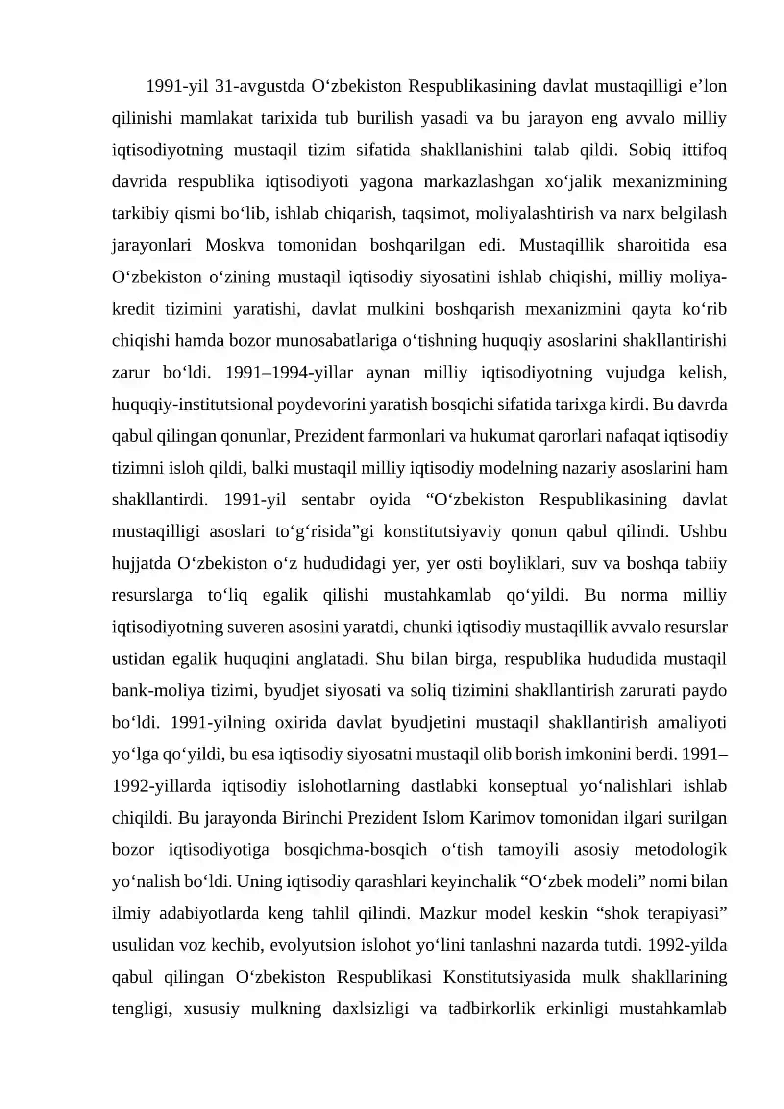 MILLIY IQTDOSODIYOT VA IQTISODIY RIVOJLANISH 2