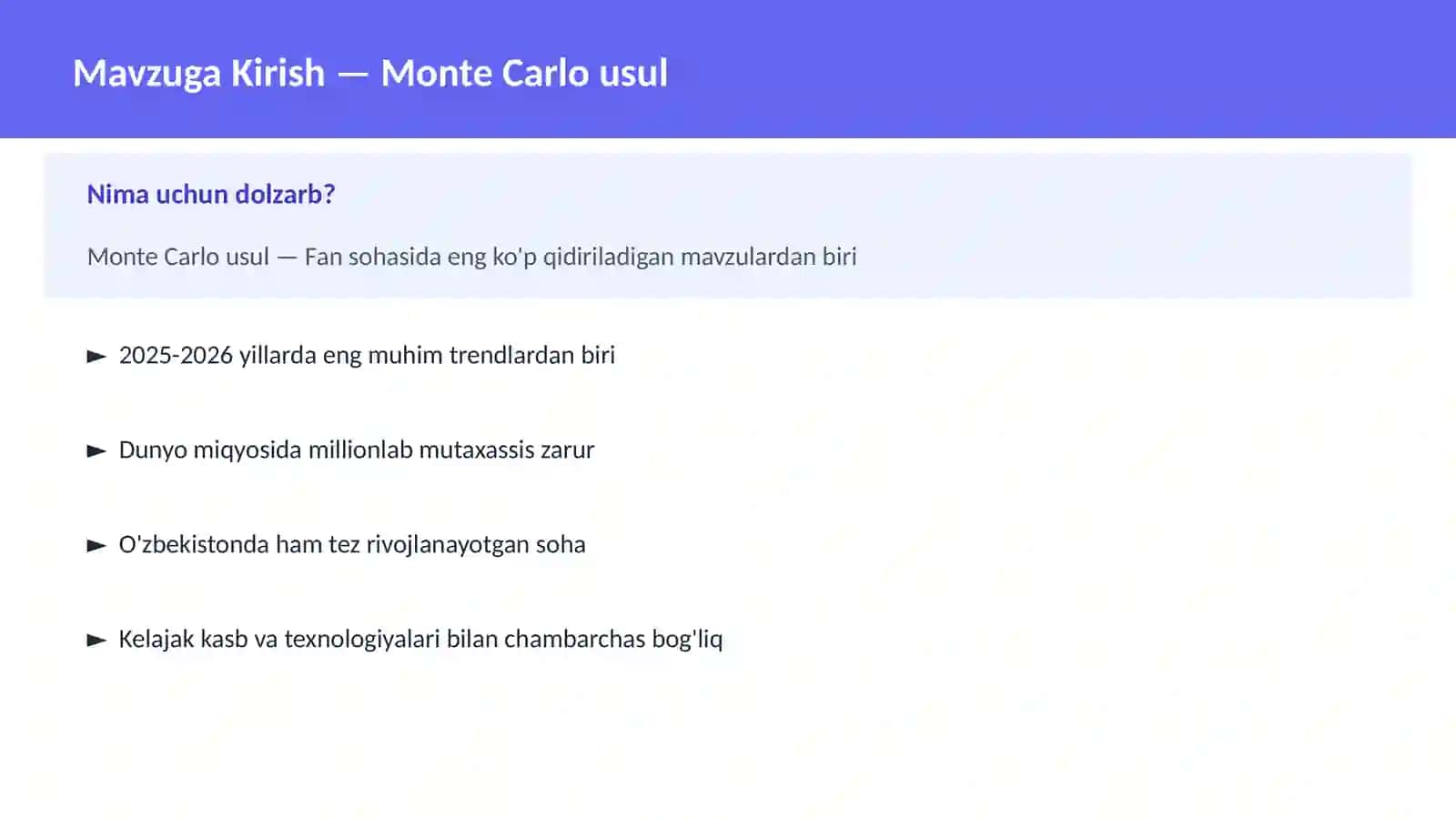 Monte Carlo usul 2