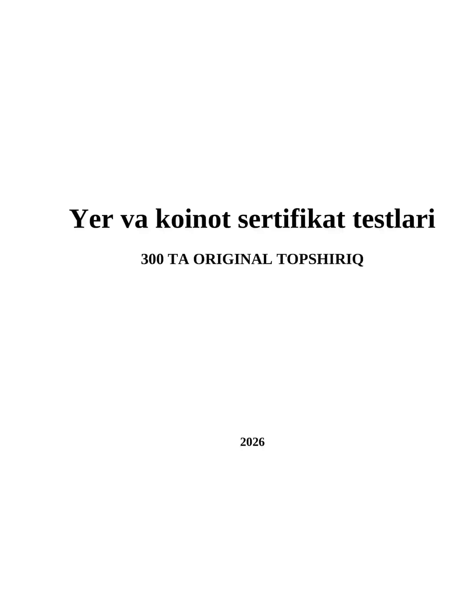 Yer va koinot sertifikat testlari 2