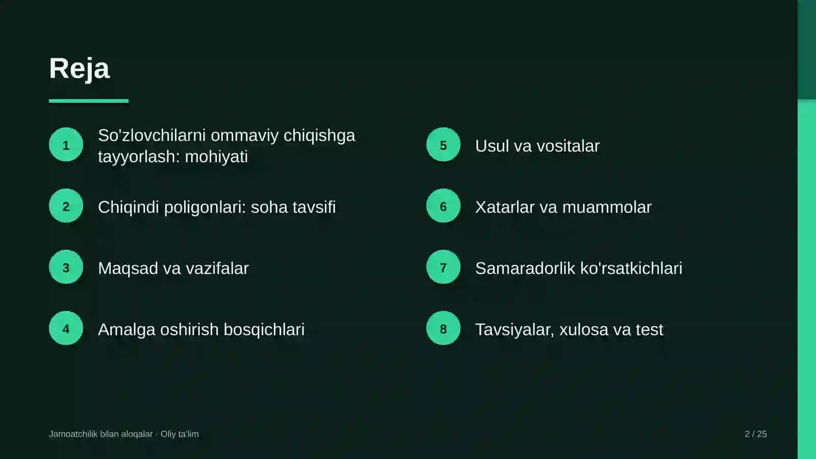 Chiqindi poligonlarida so'zlovchilarni ommaviy chiqishga tayyorlash 2