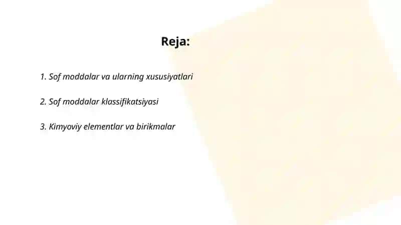 Sof moddalar va aralashmalar 2