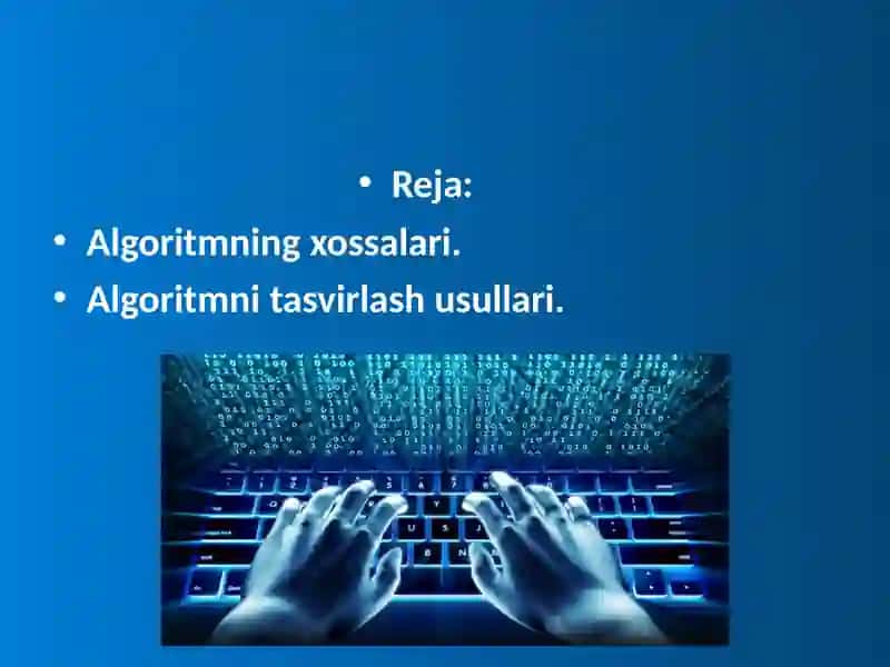 Algoritmlarni matn ko‘rinishidan tasvirlash usullari yordamida masalalarni algoritmlarini tuzish 2
