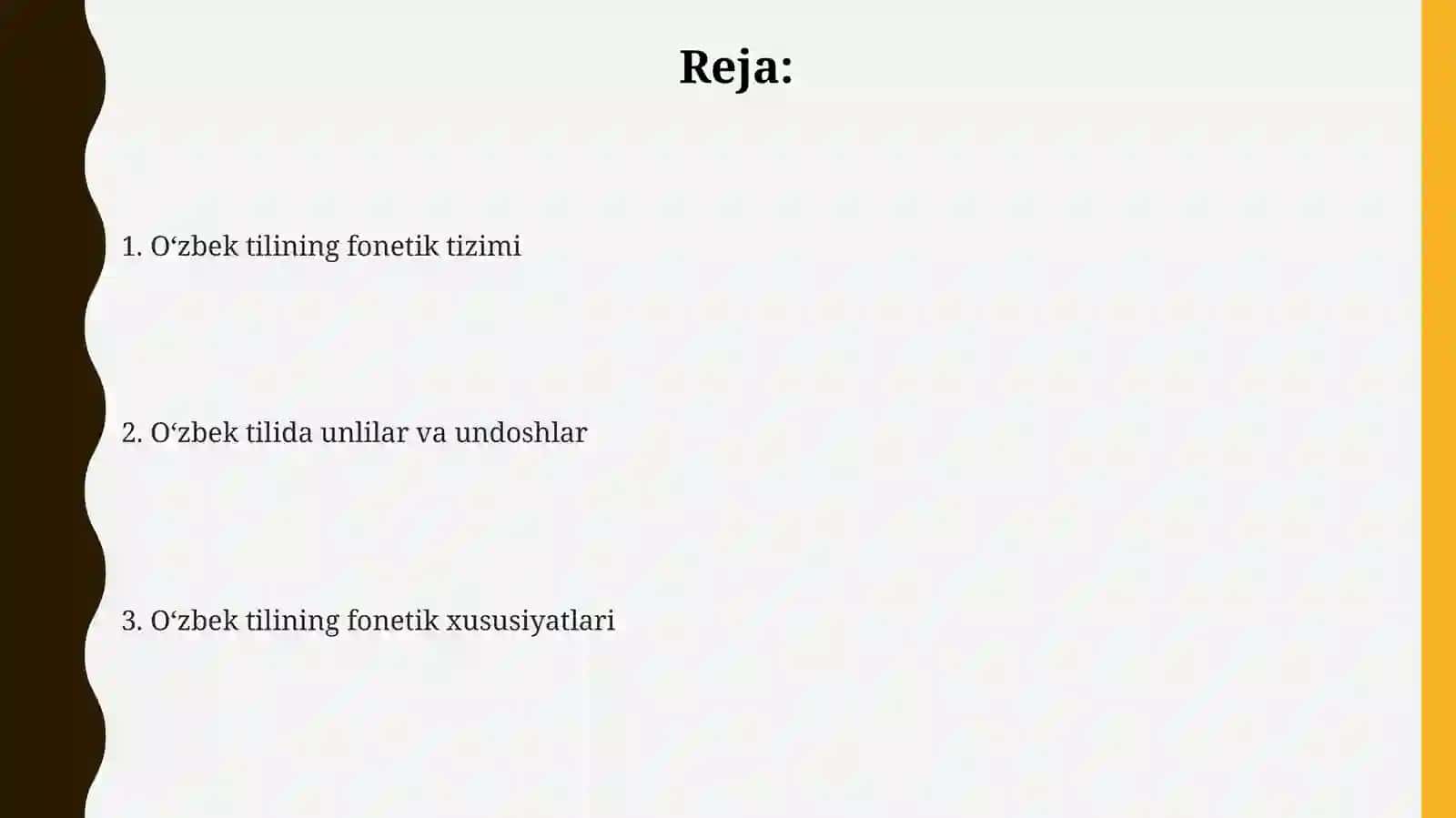 Hozirgi O'zbek tilining fonetik sathi 2